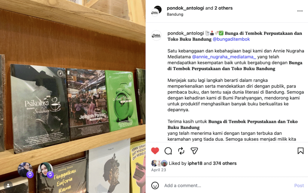 Bunga di Tembok, Perpustakaan dan Toko Buku Independen dengan Lapak Komunitas di bandung
